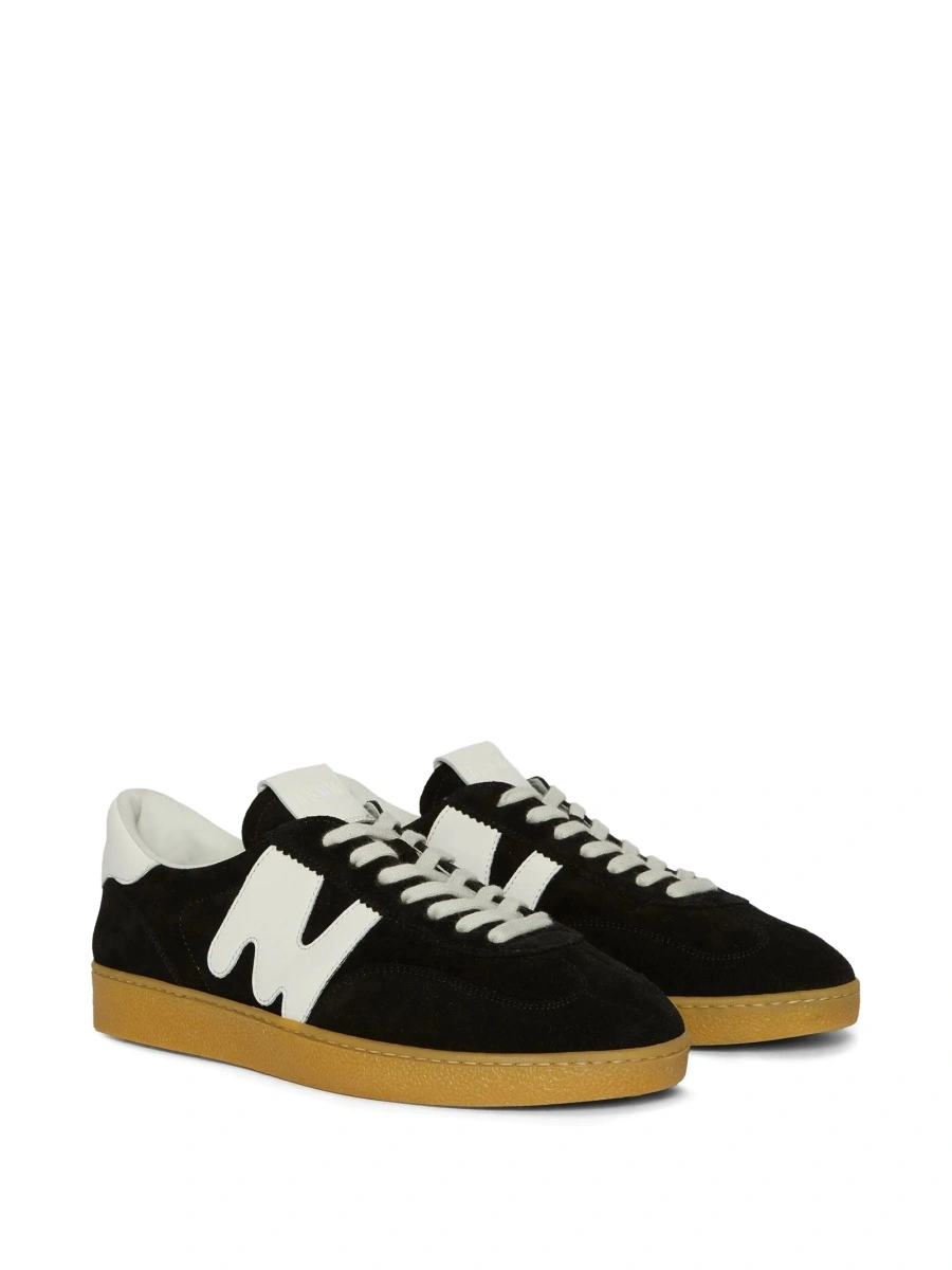 Sneakers MSGM negri din piele si piele intoarsa - Img 2