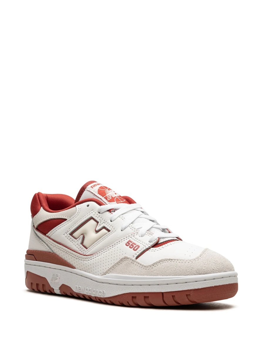 Sneakers New Balance 550 neutri din piele intoarsa si material textil - Img 2