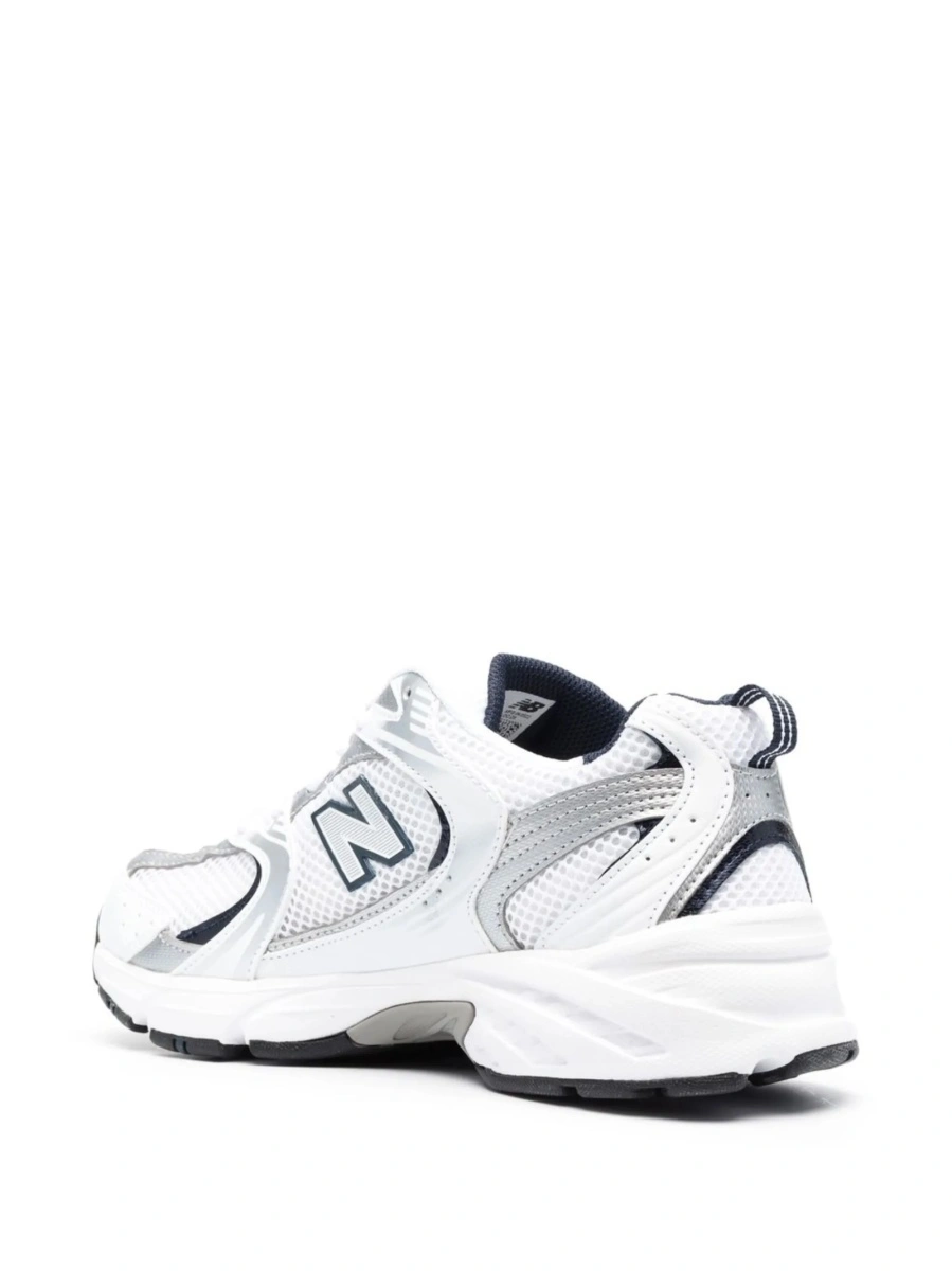 Sneakers New Balance albi din material textil si piele - Img 3