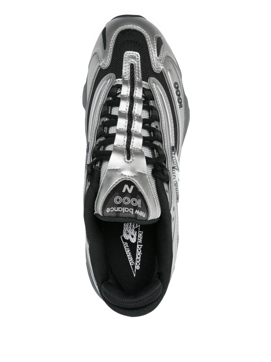 Sneakers New Balance argintii din material textil si piele - Img 4