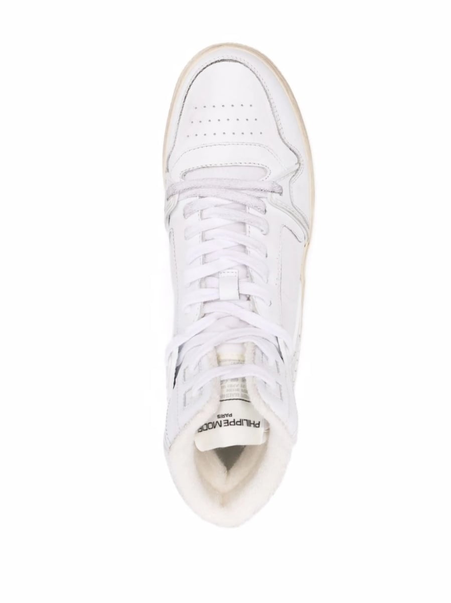 Sneakers Philippe Model albi din piele - Img 4