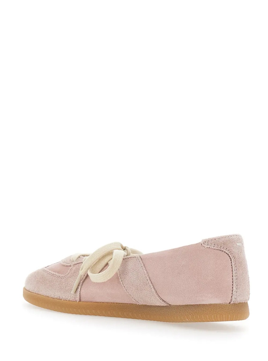 Sneakers Pink Low Top Sneakers with Laces on the Front in Leather and Suede for Women - Img 3