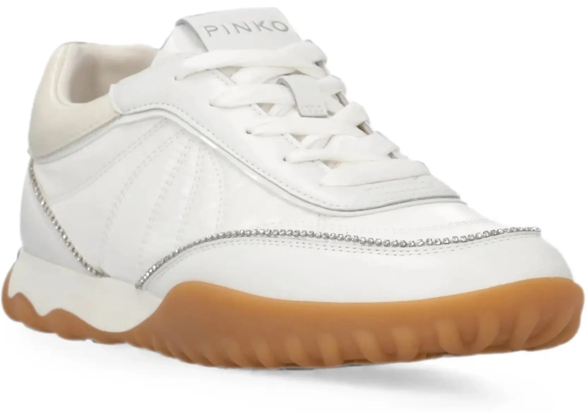 Sneakers Pinko albi din piele - Img 5