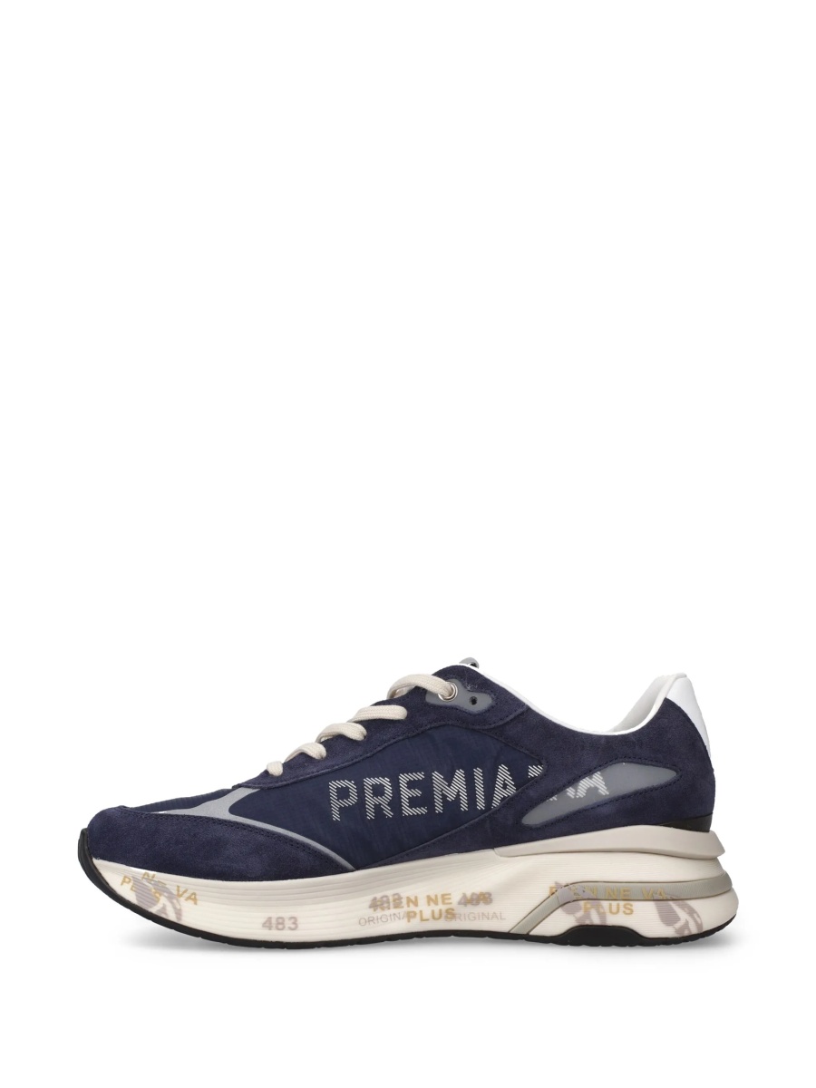 Sneakers Premiata albastri din poliamida si piele - Img 5