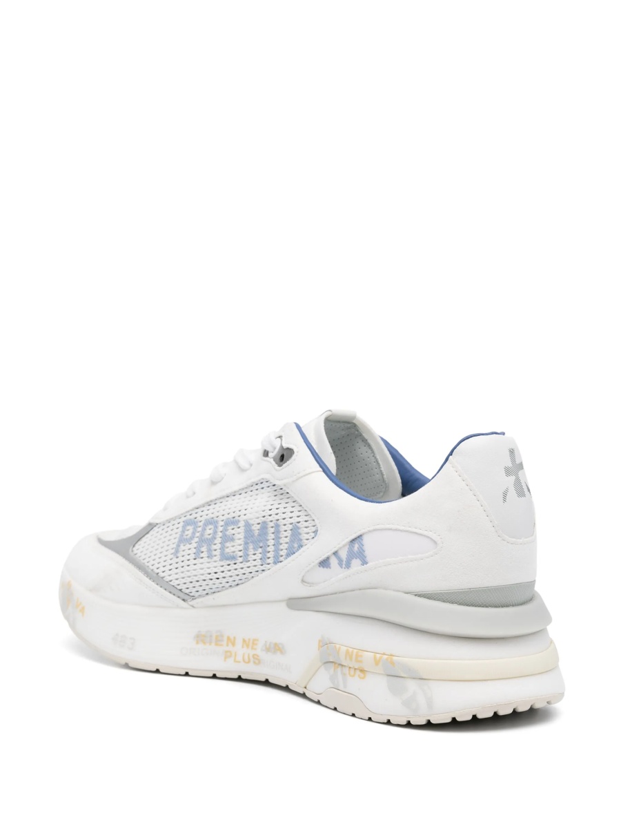 Sneakers Premiata albi din polyester si plasa - Img 3