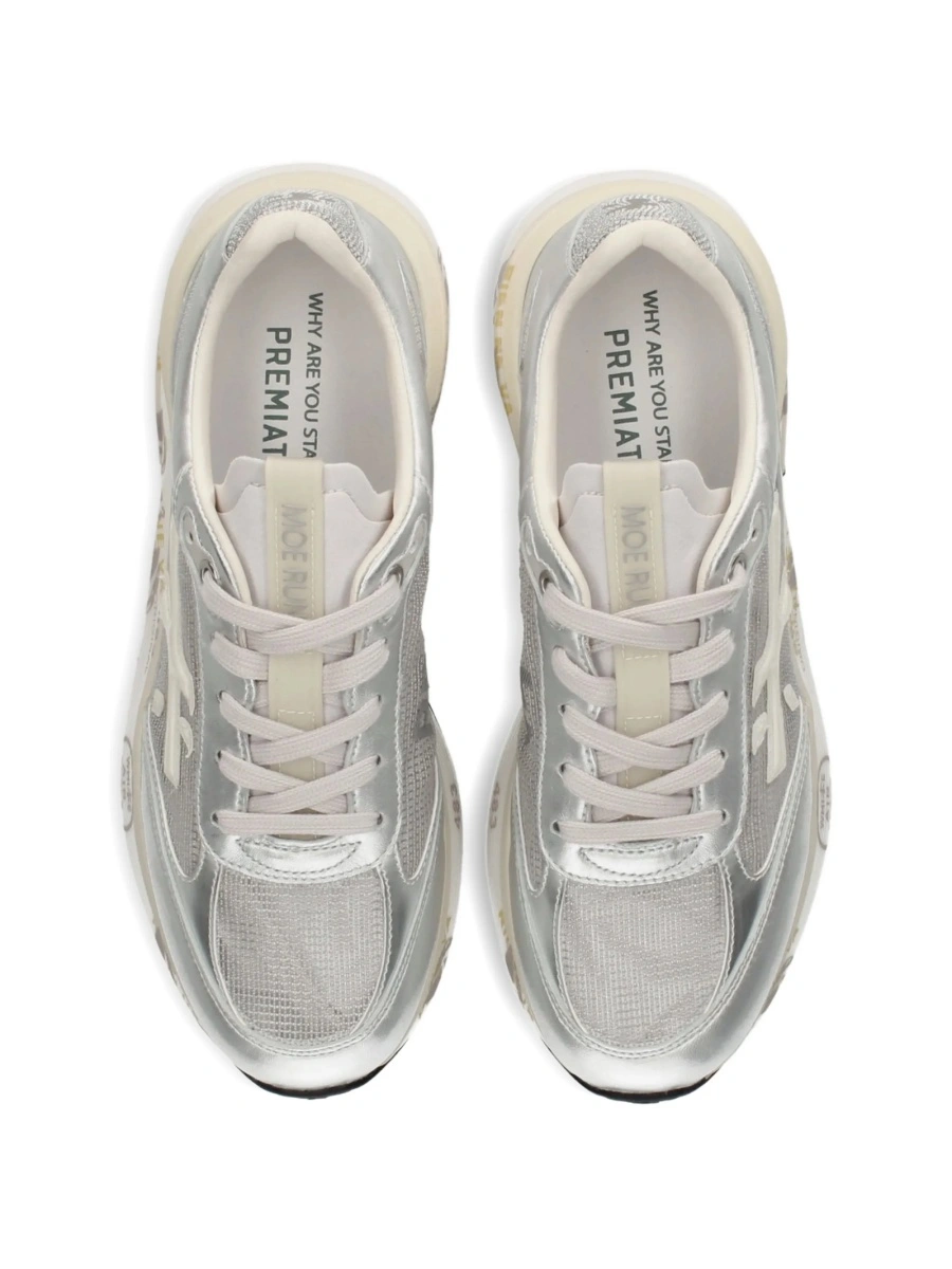 Sneakers Premiata argintii din polyester - Img 3
