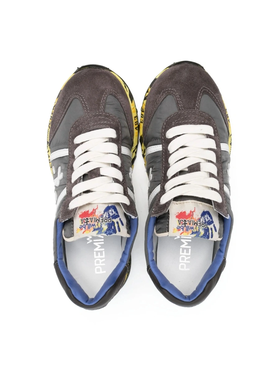Sneakers Premiata gri din piele - Img 3