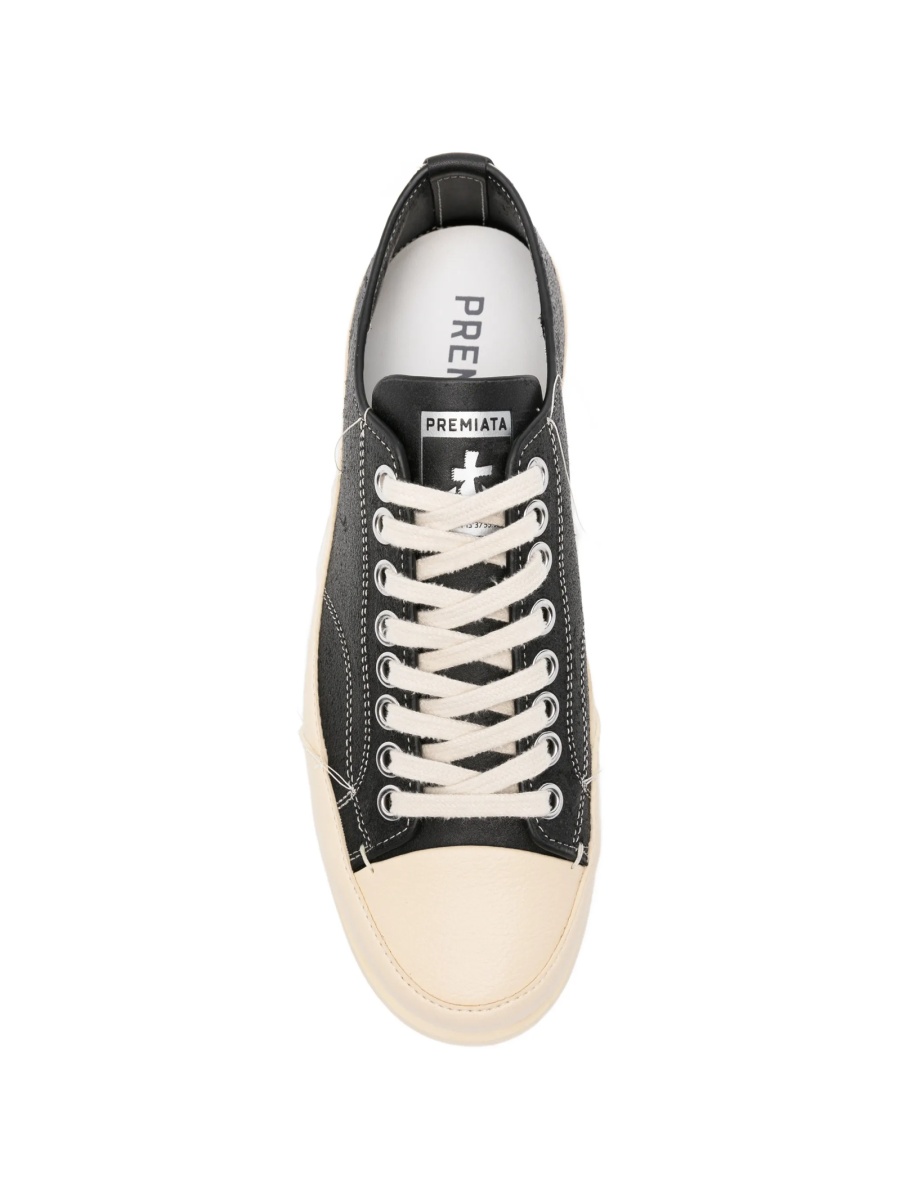 Sneakers Premiata negri din cauciuc si piele - Img 4