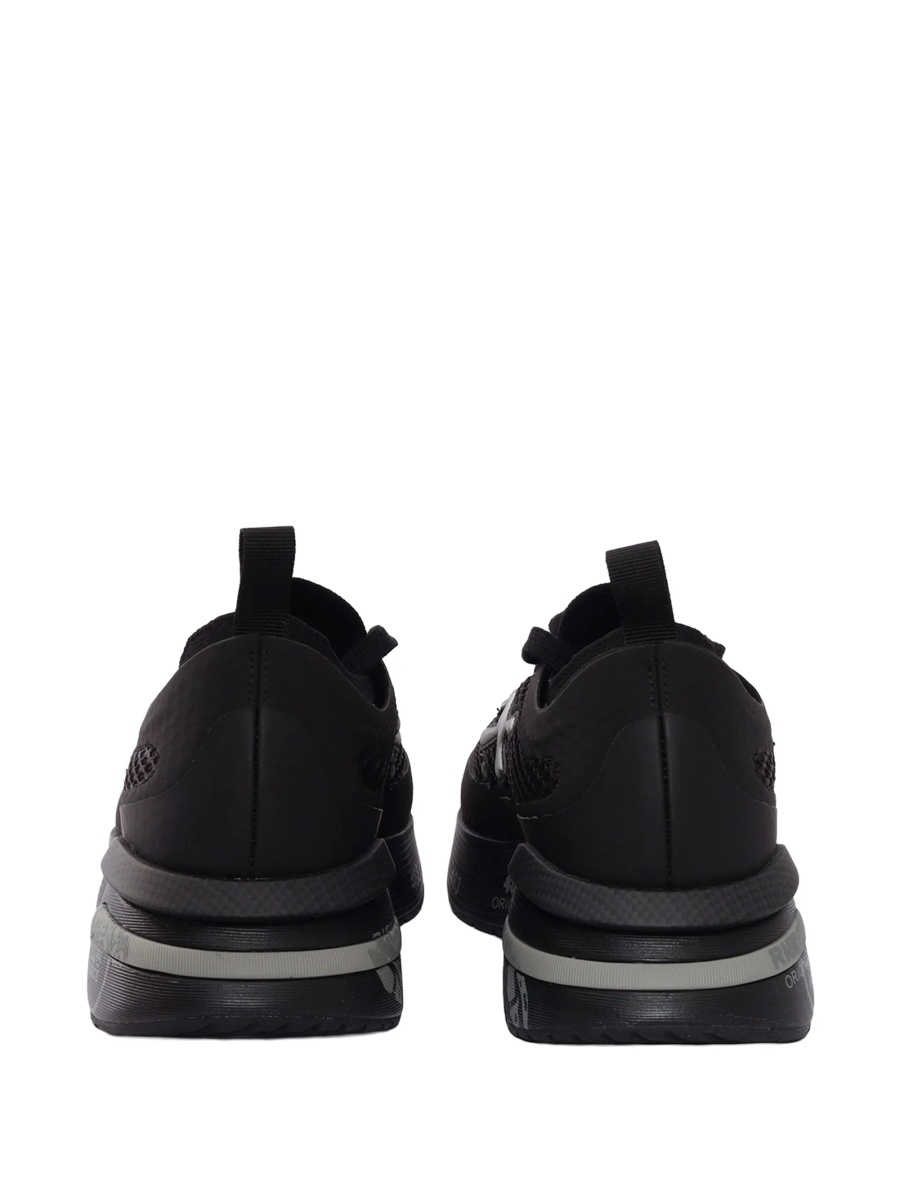 Sneakers Premiata negri din piele intoarsa si plasa - Img 3