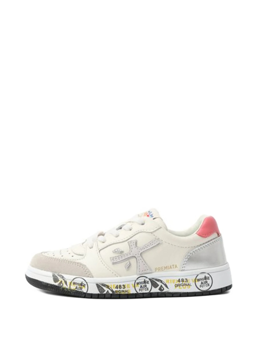 Sneakers Premiata neutri din piele si piele intoarsa - Img 2