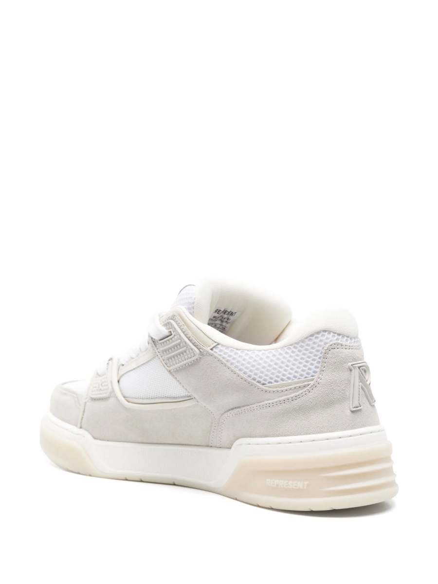 Sneakers REPRESENT albi din piele si piele intoarsa - Img 3