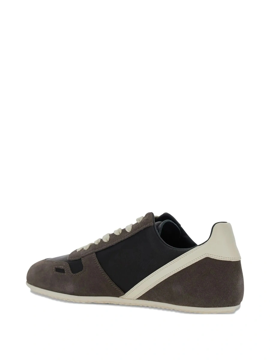Sneakers Rick Owens negri din piele si piele intoarsa - Img 7
