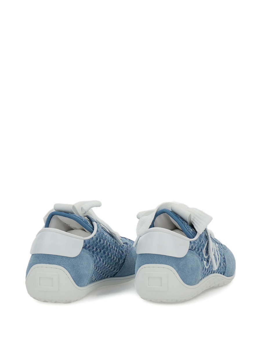 Sneakers Roger Vivier albastri din piele si material textil - Img 2