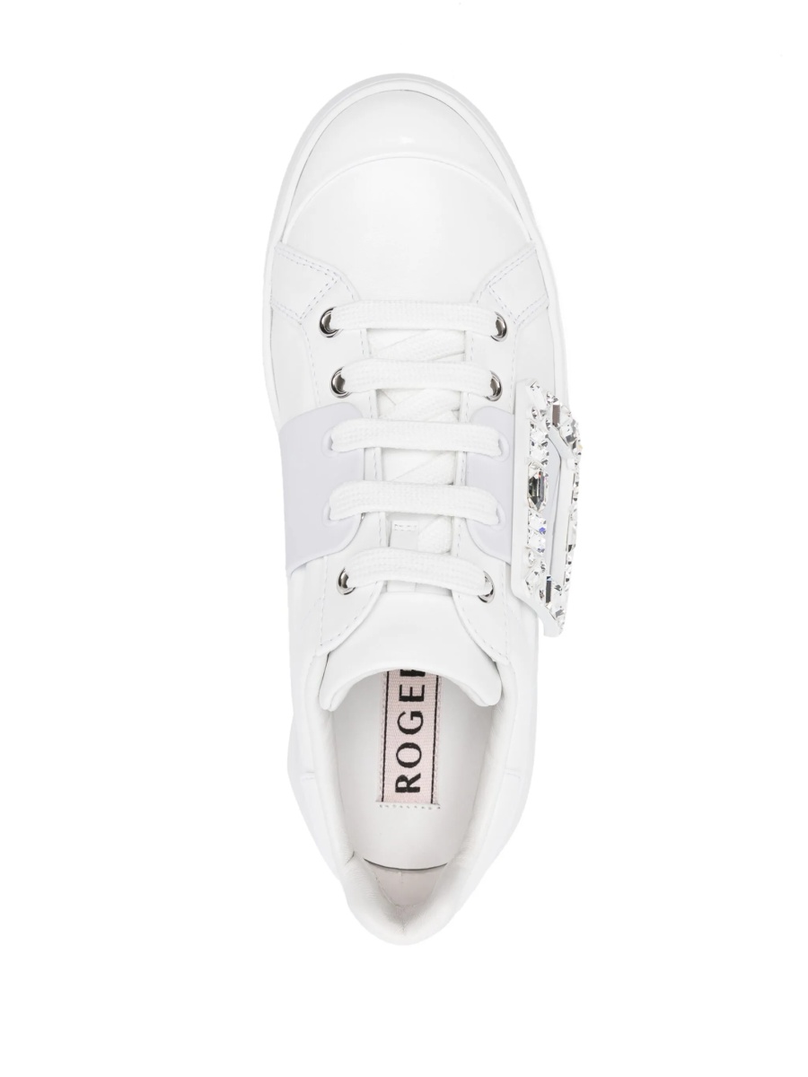 Sneakers Roger Vivier albi din piele si cauciuc - Img 4