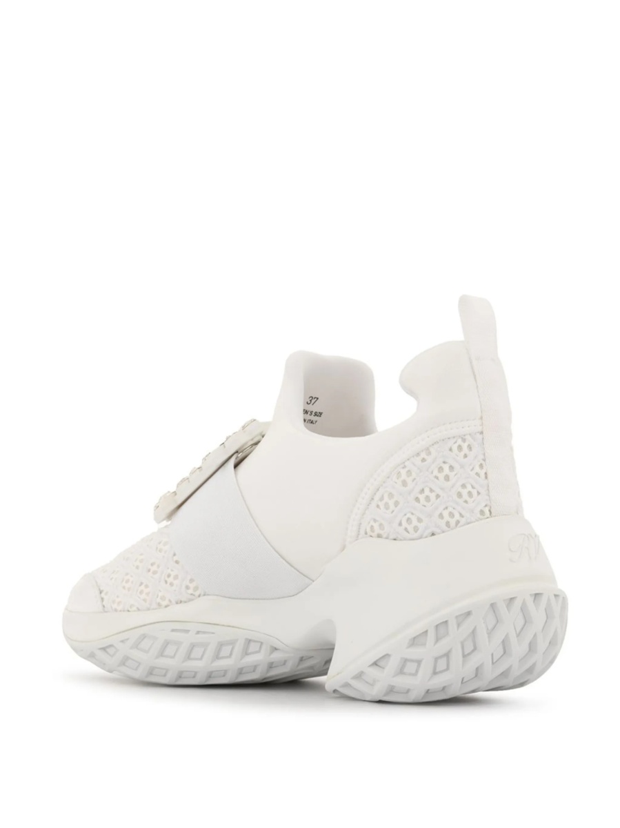 Sneakers Roger Vivier albi din piele si polyester - Img 3