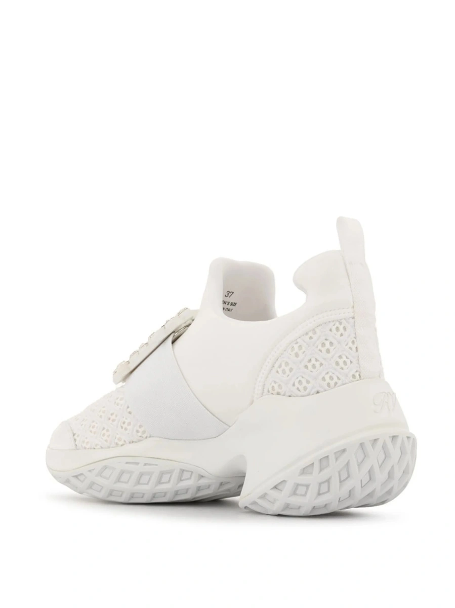 Sneakers Roger Vivier albi din piele si polyester - Img 3