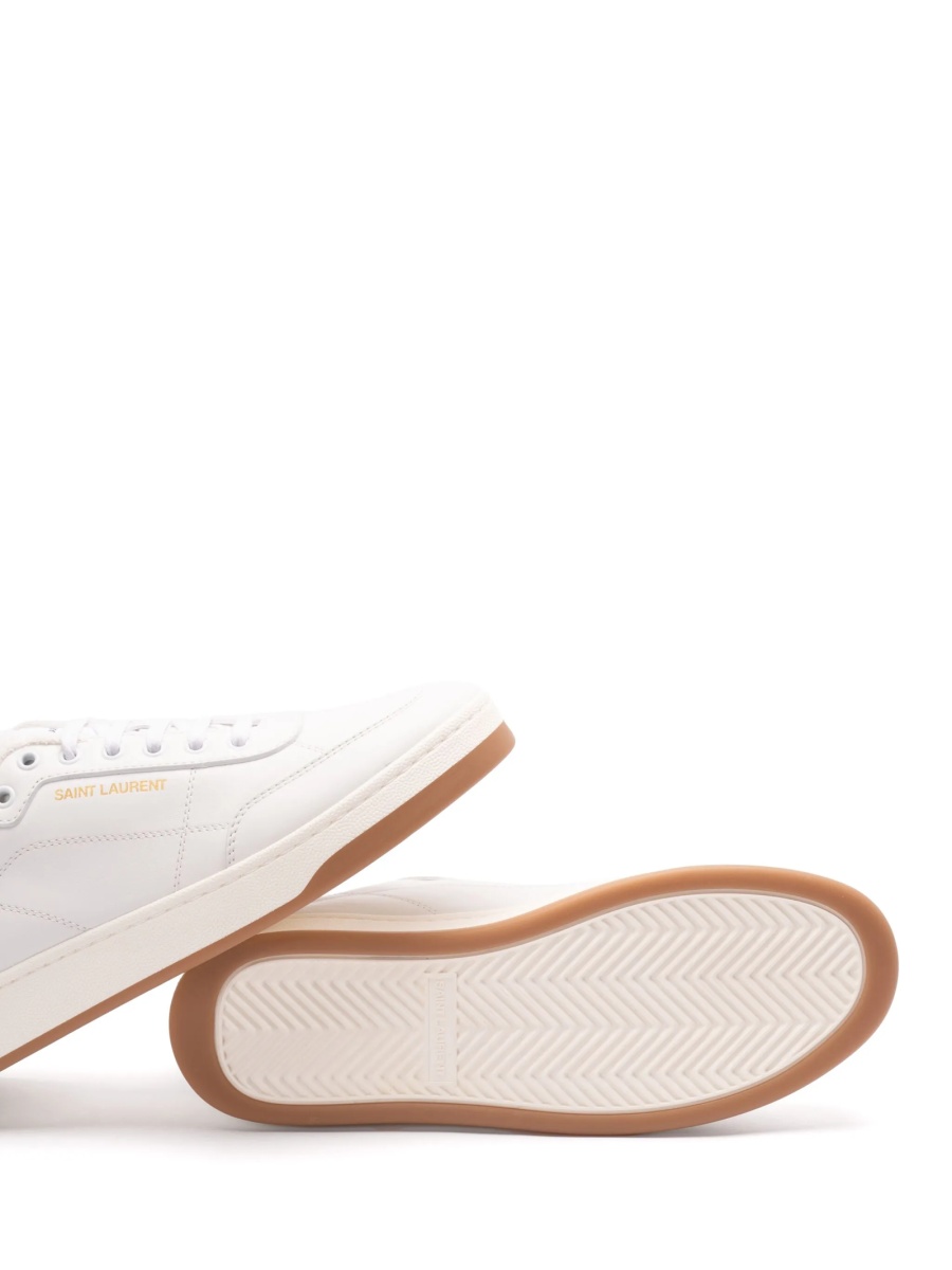 Sneakers Saint Laurent albi din piele - Img 5