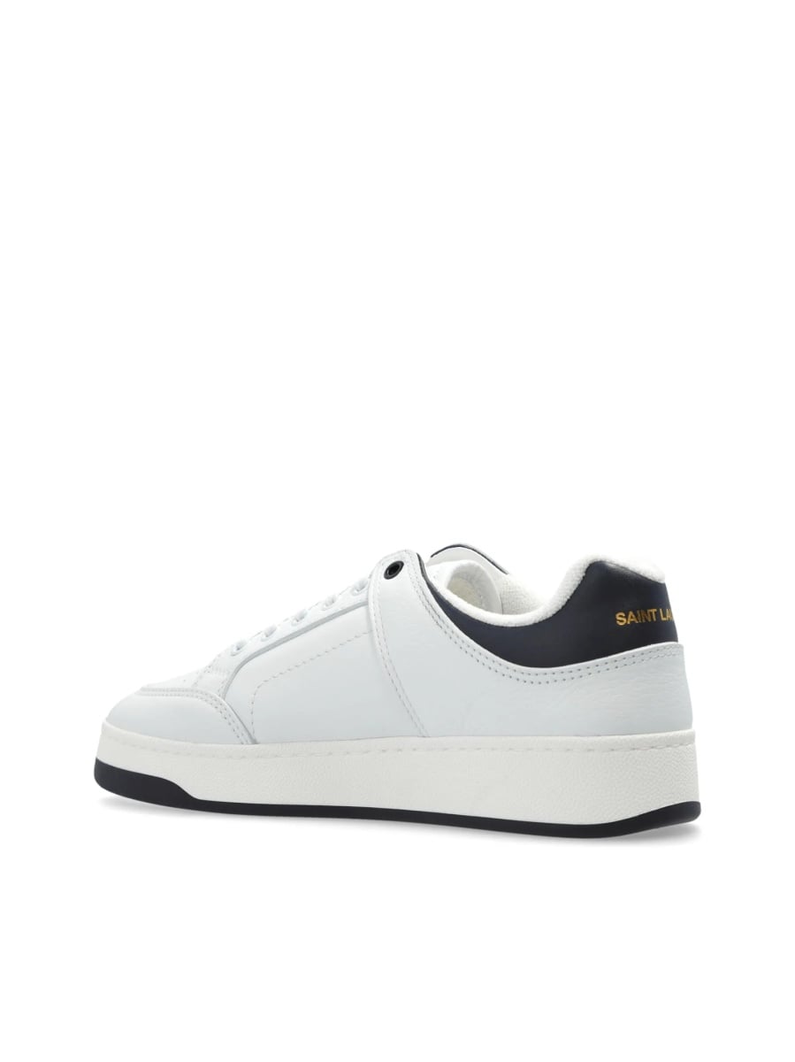 Sneakers Saint Laurent albi din piele - Img 5