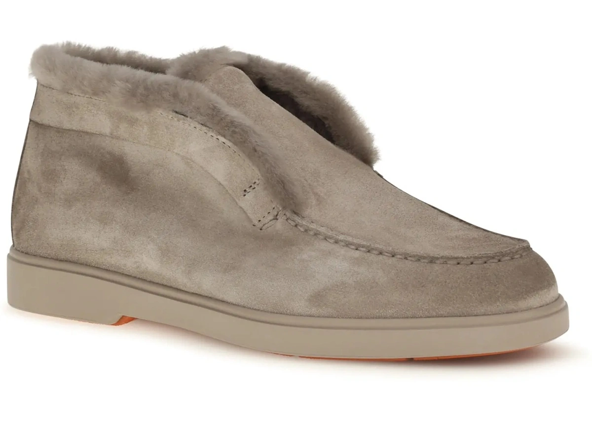 Sneakers Santoni maro din piele intoarsa - Img 2