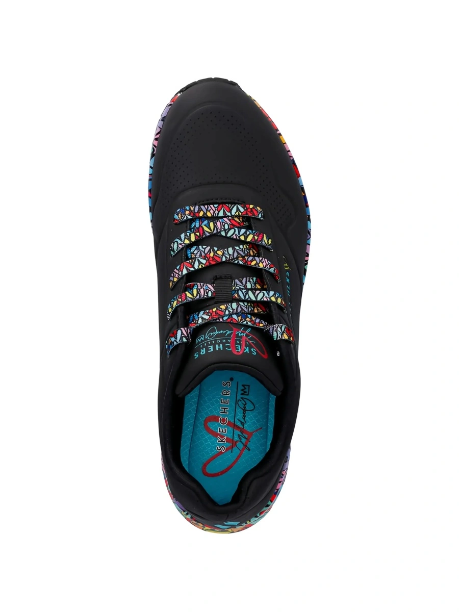 Sneakers SKECHERS negri din material textil - Img 3
