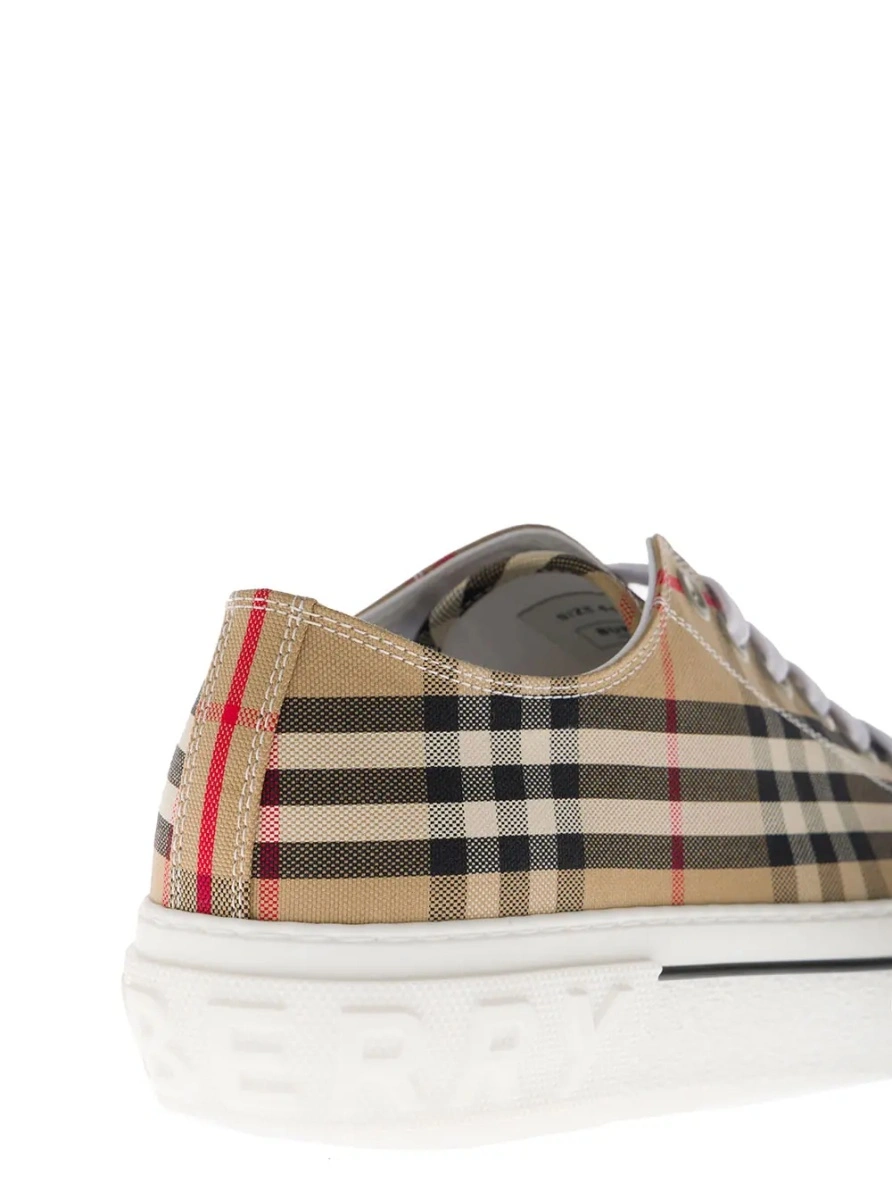 Sneakers Sneakers with Vintage Check Print and Rubber Sole in Beige for Men - Img 3