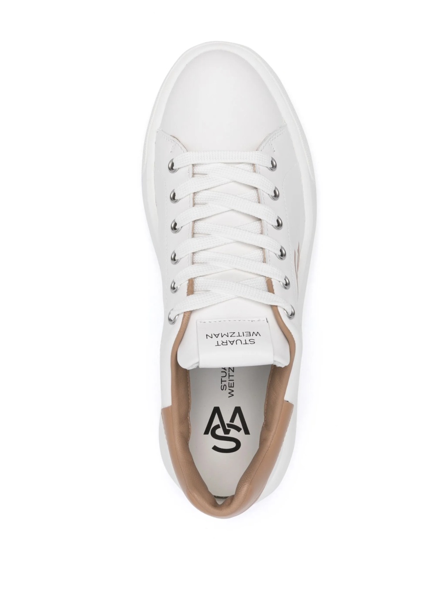 Sneakers Stuart Weitzman albi din piele - Img 4