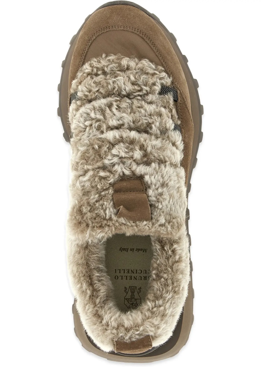 Sneakers Suede and tech cotton Sneakers with shearling lining and monili detail - Img 6