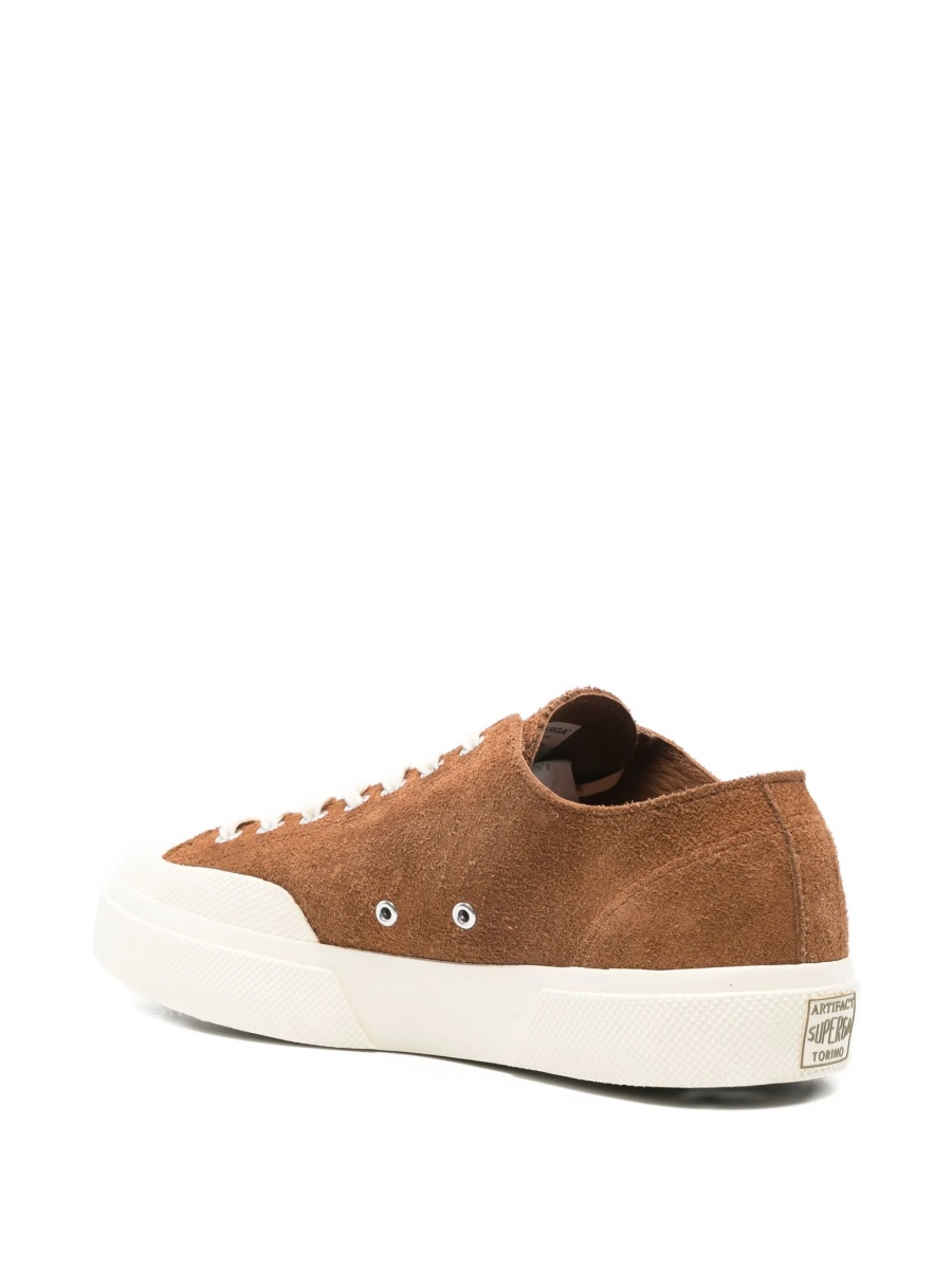 Sneakers Superga maro din piele intoarsa - Img 3