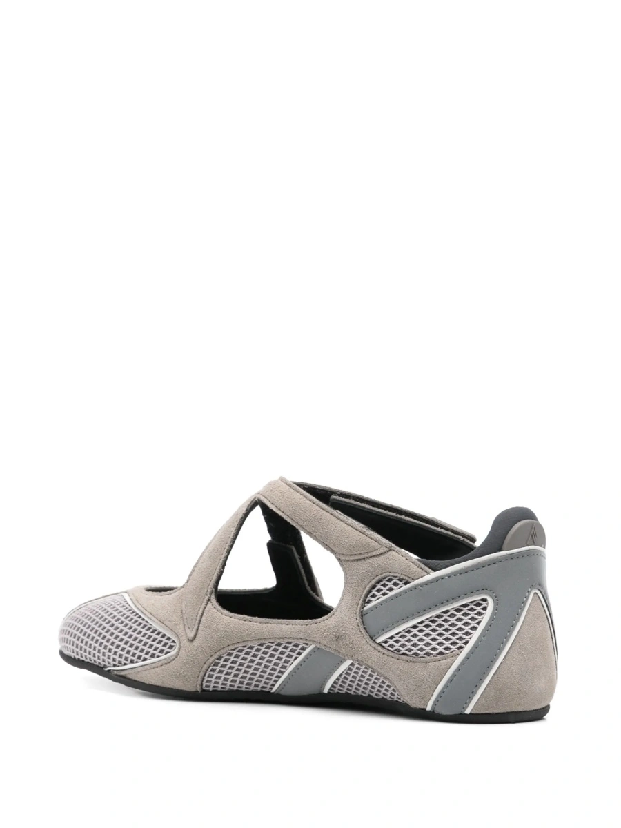 Sneakers THE ATTICO gri din material textil si piele intoarsa - Img 3