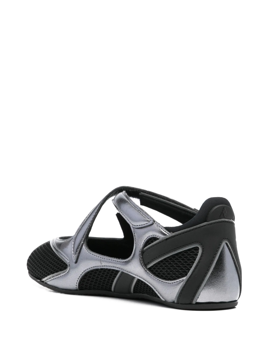 Sneakers THE ATTICO negri din piele si material textil - Img 3