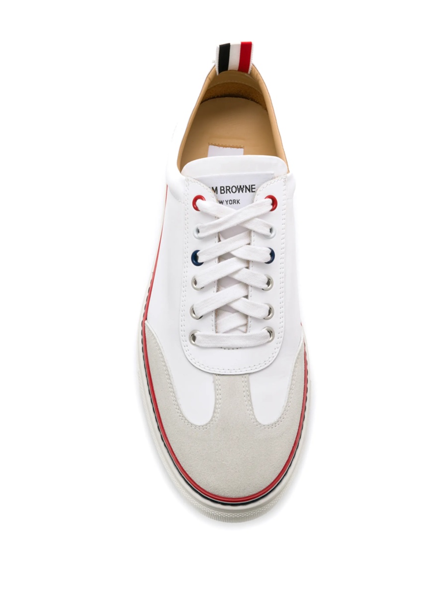Sneakers Thom Browne albi din piele - Img 4