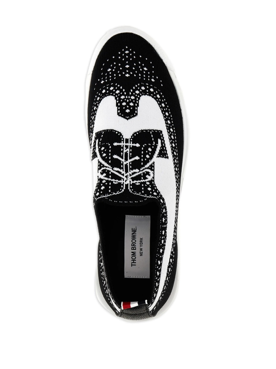 Sneakers Thom Browne negri din spandex/elastan si polyester - Img 3