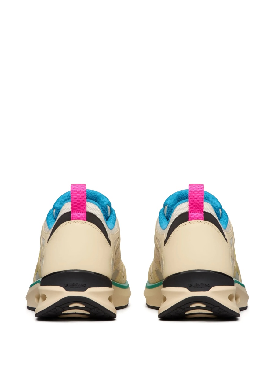 Sneakers Valentino Garavani neutri din piele si material textil - Img 3