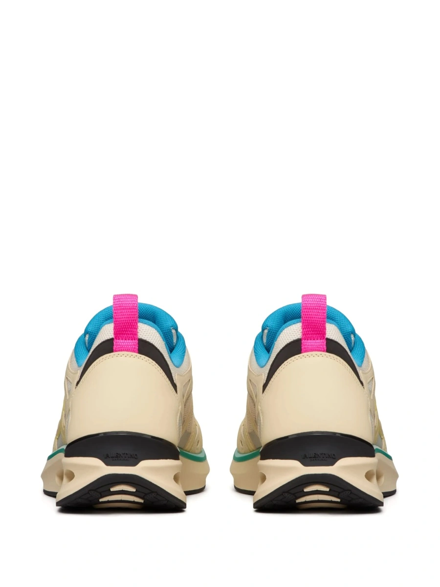 Sneakers Valentino Garavani neutri din piele si material textil - Img 3