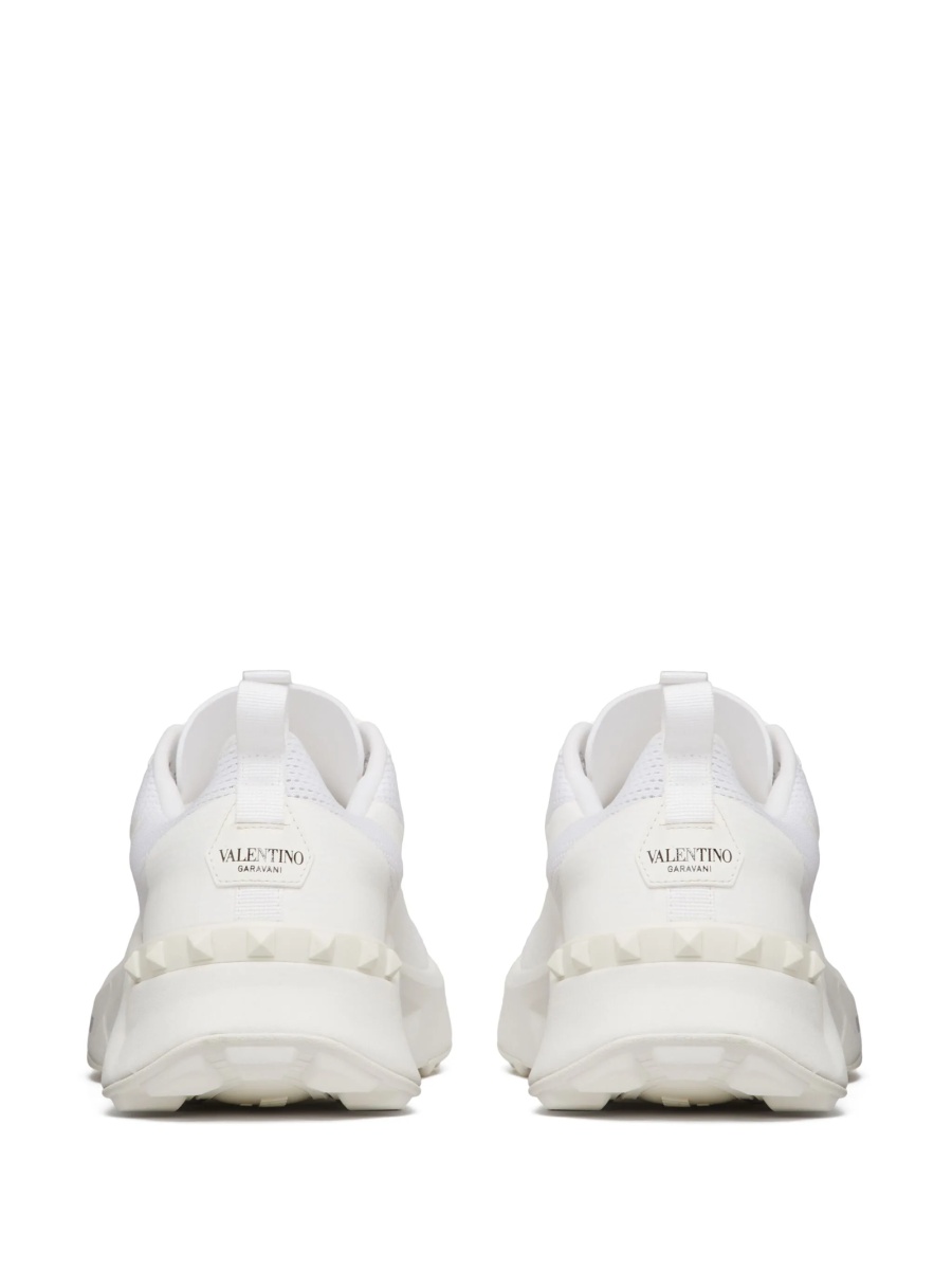 Sneakers Valentino Garavani Rockstud albi din piele si vascoza - Img 3