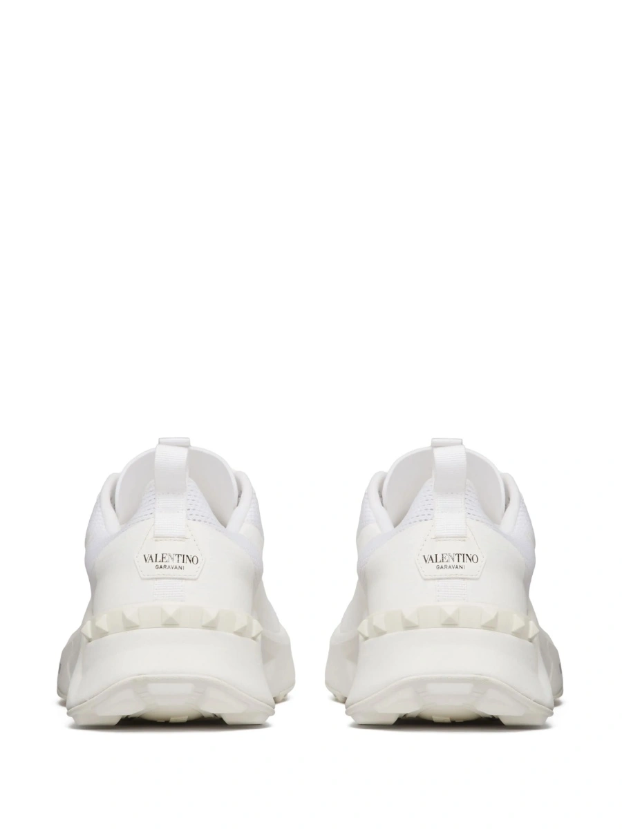 Sneakers Valentino Garavani Rockstud albi din piele si vascoza - Img 3