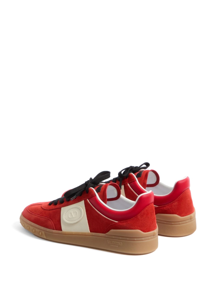 Sneakers Valentino Garavani Rockstud rosii din piele intoarsa - Img 3