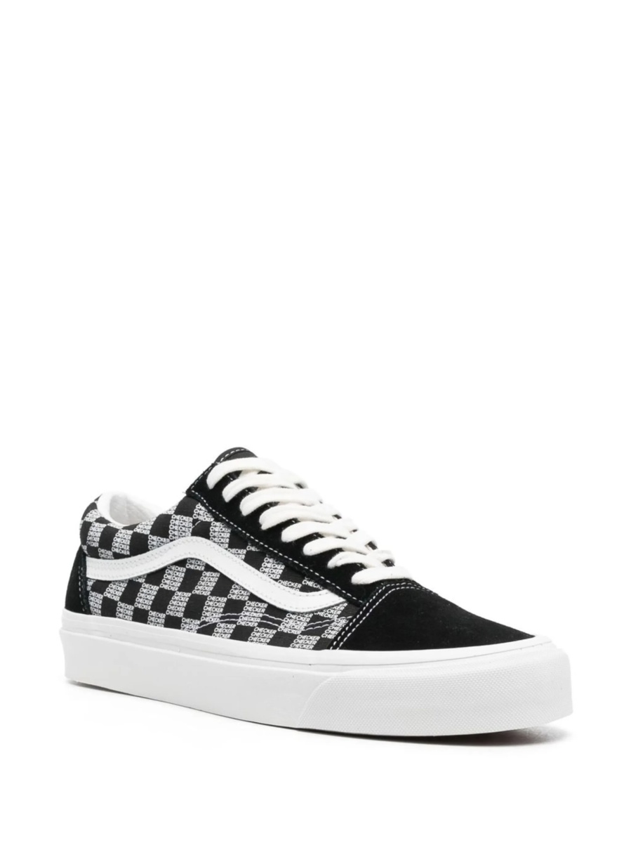 Sneakers Vans Old Skool negri din material textil si piele - Img 2