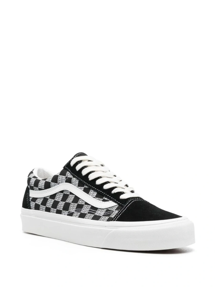 Sneakers Vans Old Skool negri din material textil si piele - Img 2
