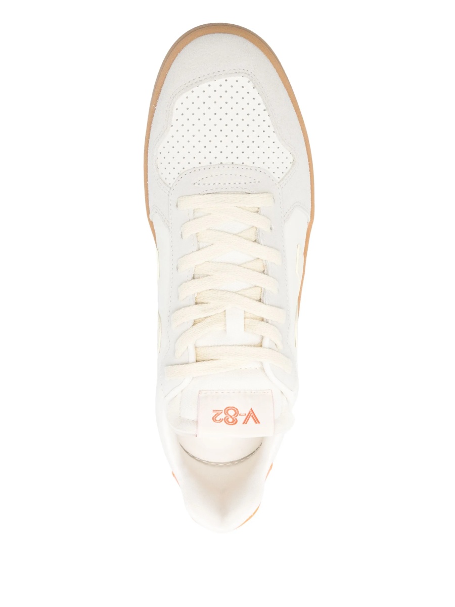 Sneakers VEJA albi din material textil si piele - Img 4