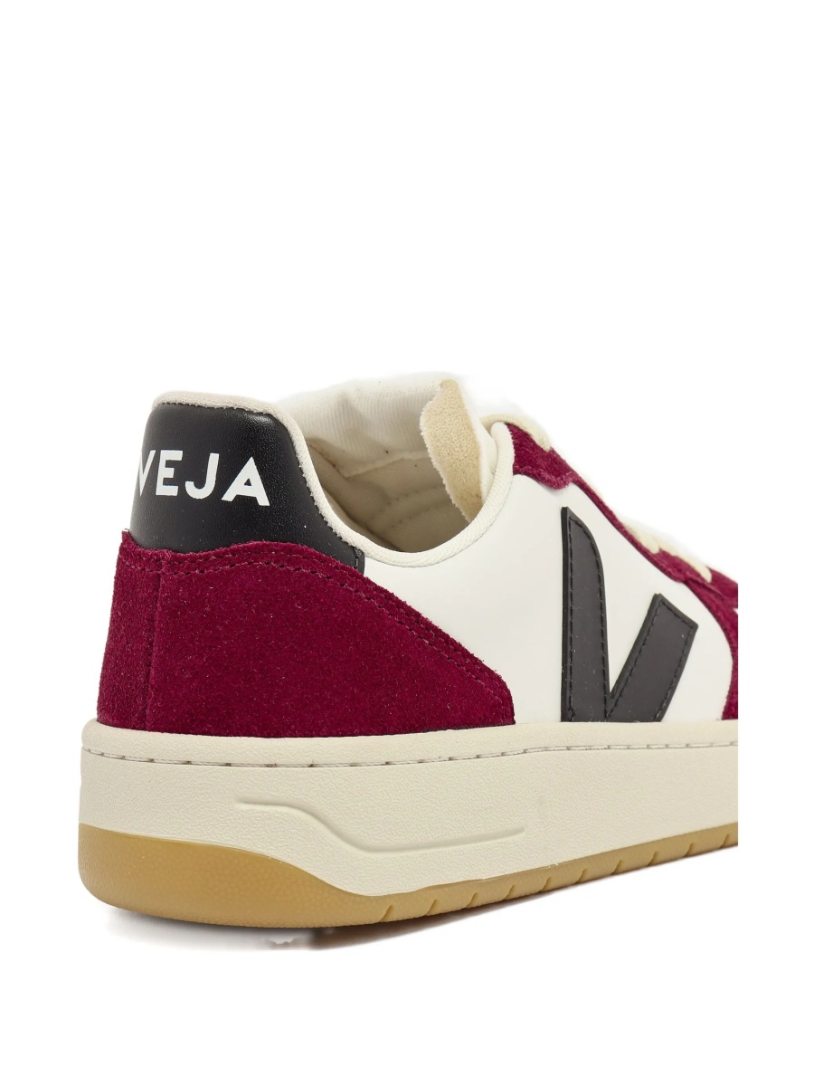 Sneakers VEJA rosii din piele si piele intoarsa - Img 5