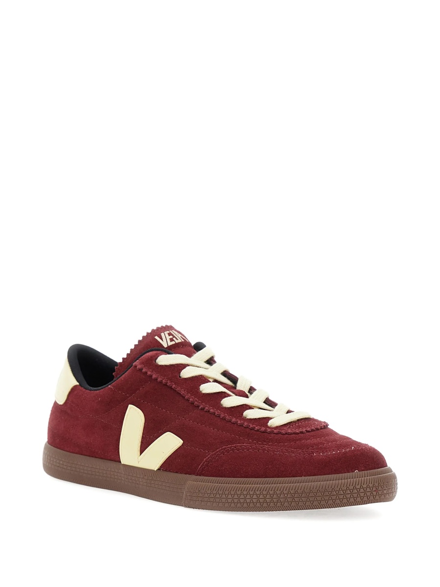 Sneakers VEJA rosii din piele si poliester reciclat - Img 2