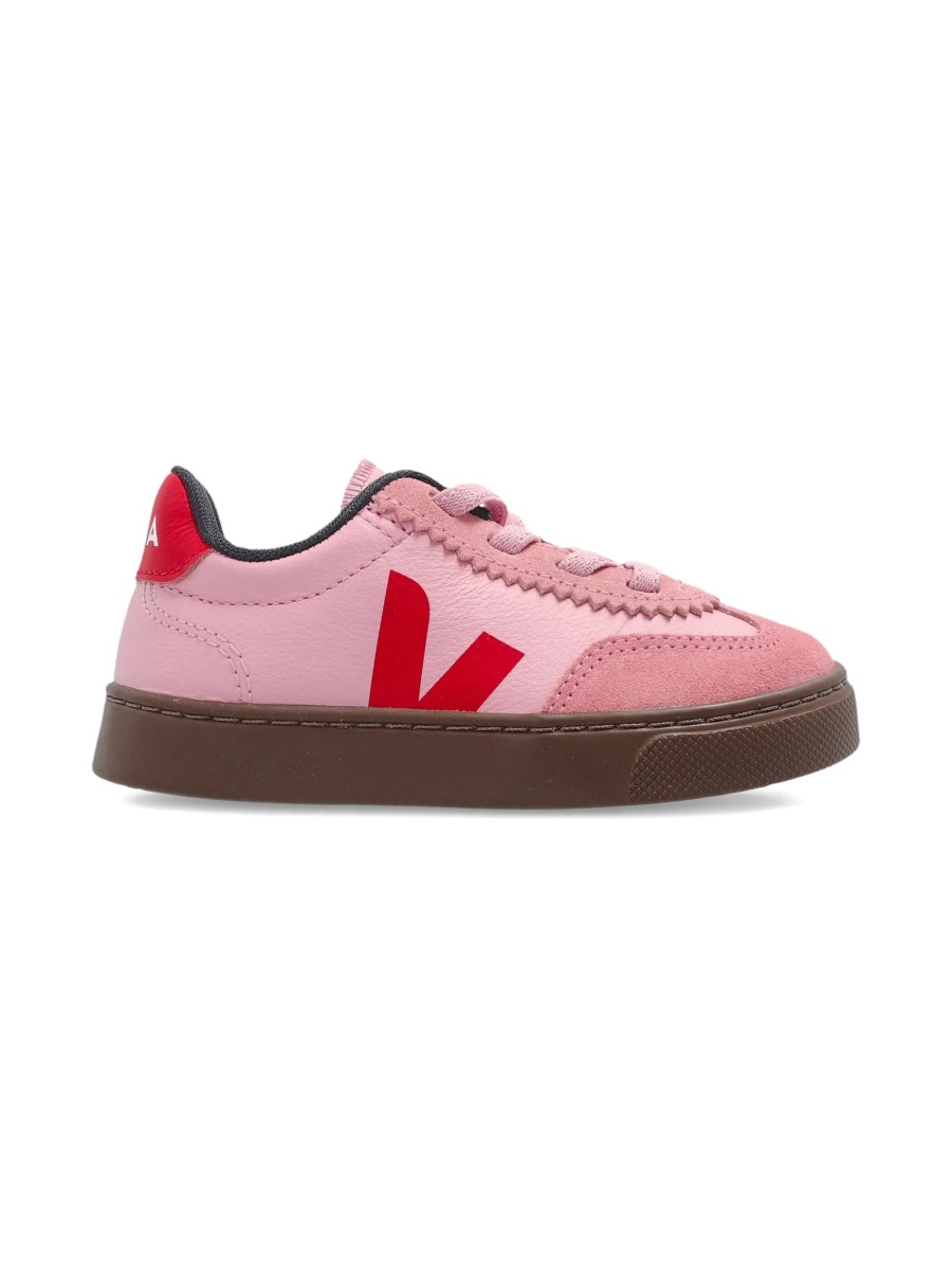 Sneakers VEJA roz din material textil si piele - Img 2