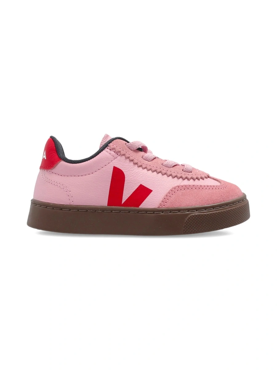 Sneakers VEJA roz din material textil si piele - Img 2