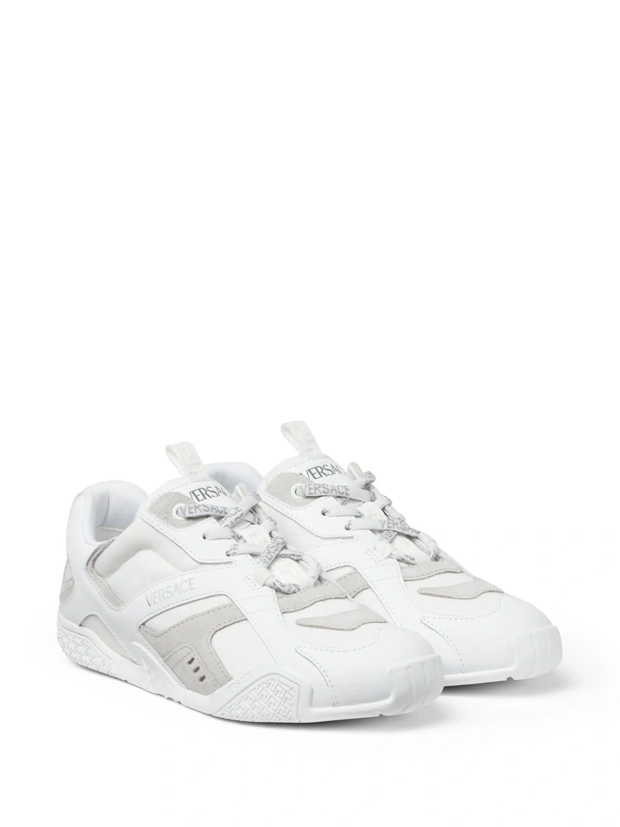 Sneakers Versace albi din piele si nylon - Img 2