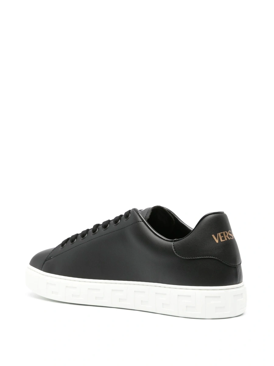 Sneakers Versace Greca negri din poliuretan - Img 3