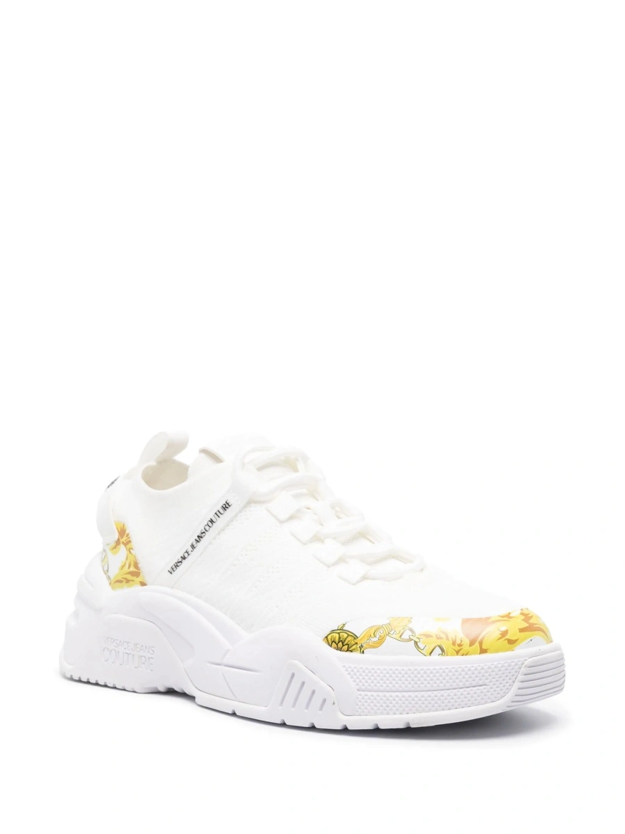 Sneakers Versace Jeans Couture albi din poliuretan si material textil - Img 2