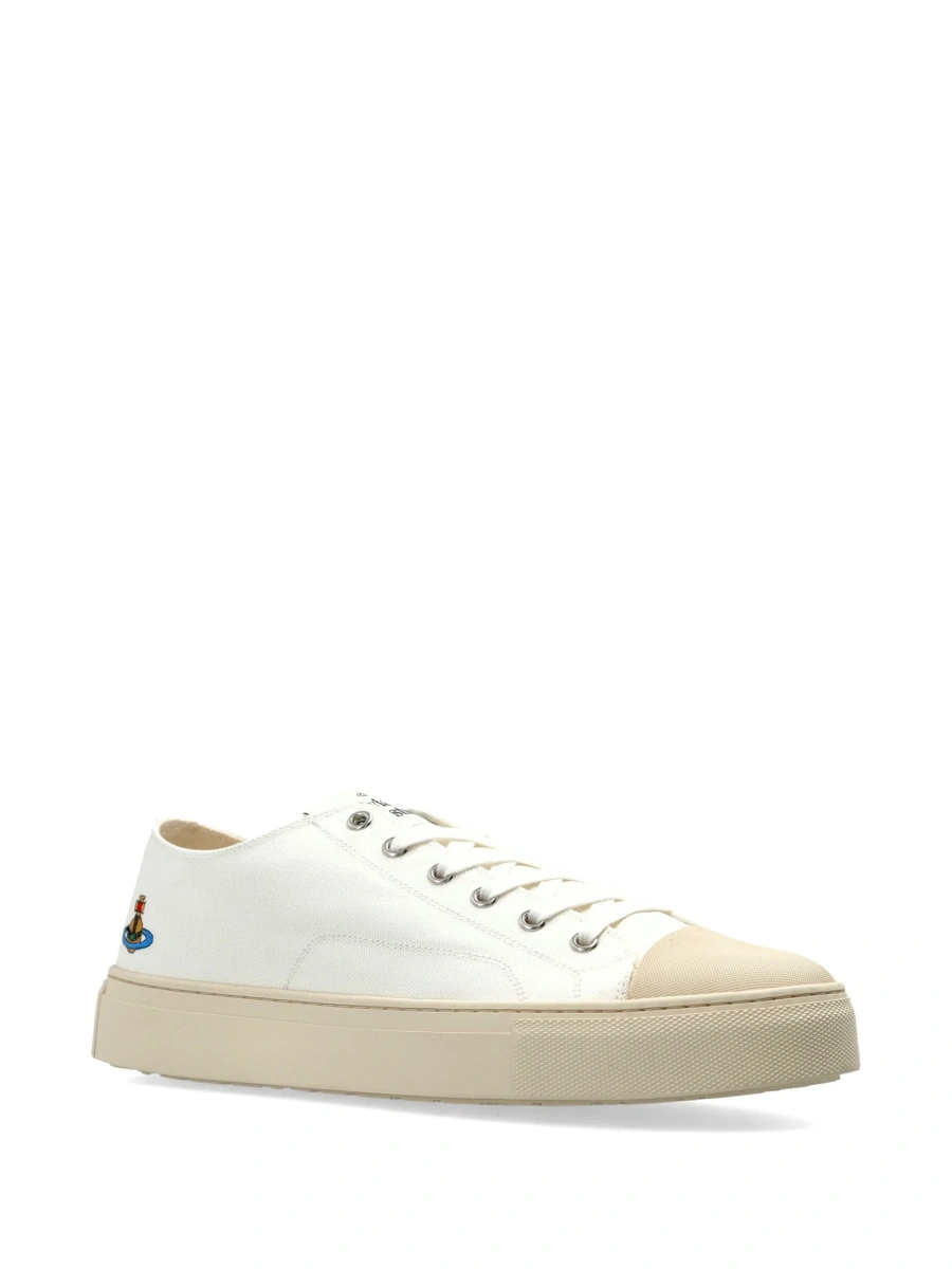 Sneakers Vivienne Westwood albi din bumbac - Img 2