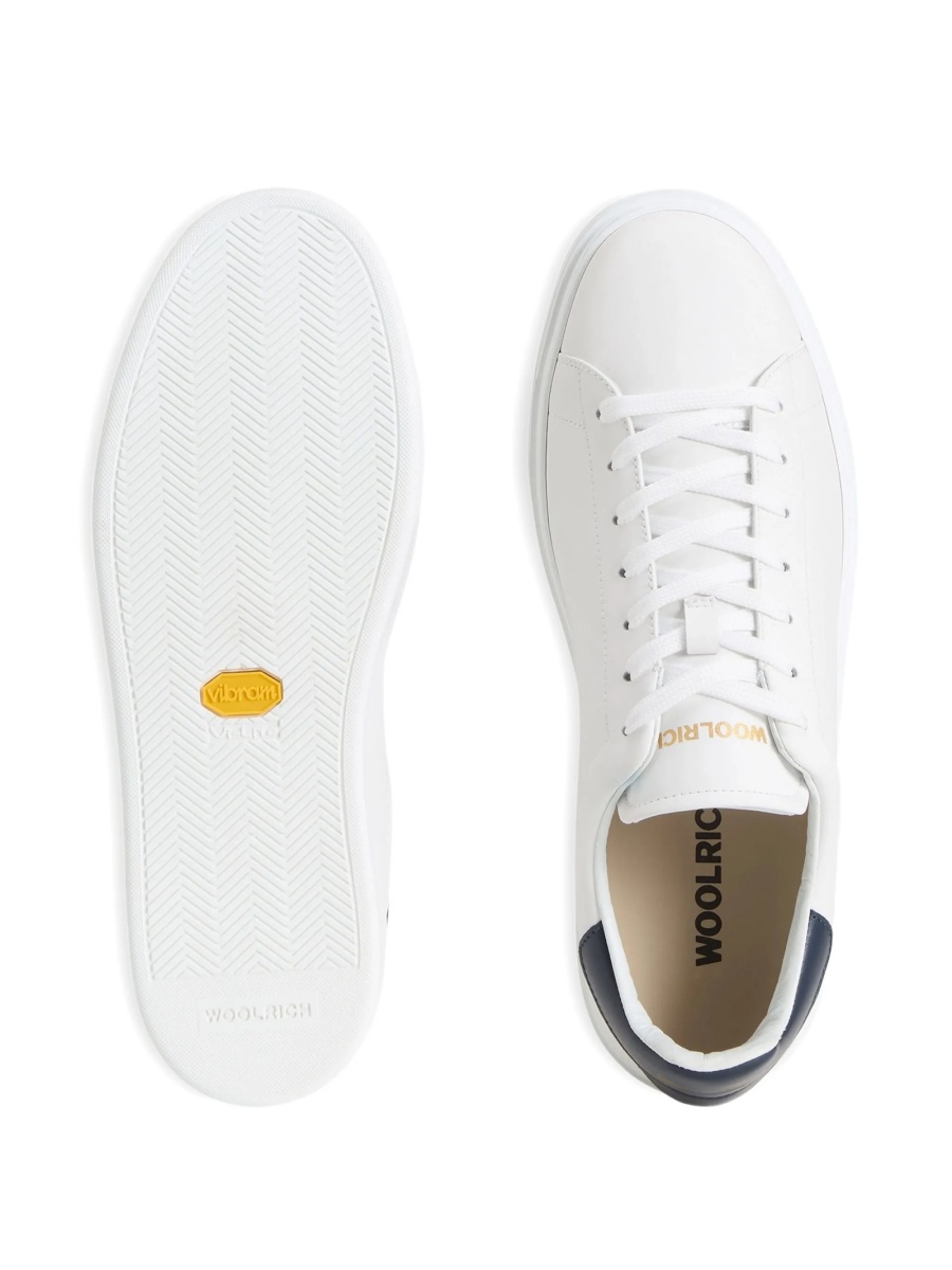 Sneakers Woolrich albi din piele - Img 4