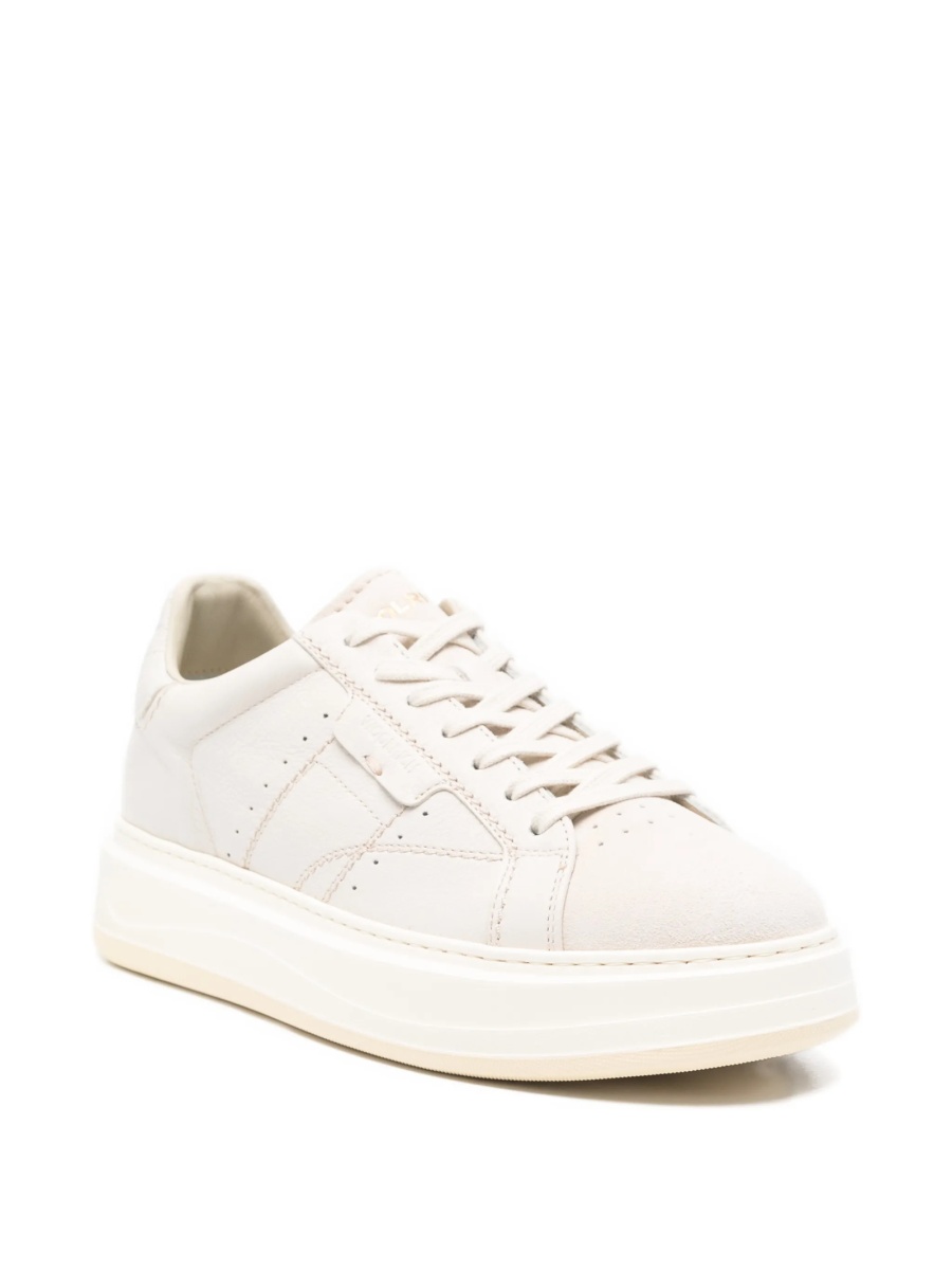 Sneakers Woolrich neutri din piele - Img 2